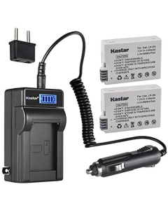 Kastar 2-Pack LP-E8 Battery and LCD AC Charger Compatible with Canon LP-E8 LPE8 Battery, Canon LC-E8 LC-E8E Charger, Canon EOS Kiss X5, EOS Kiss X6 Digital Cameras, Canon Camera Grip BG-E8