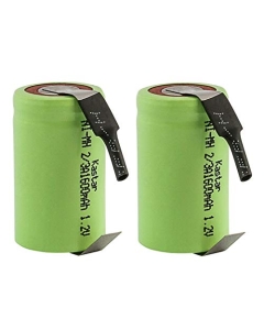 Kastar 2-Pack 2/3A 1.2V 1600mAh NiMH Battery W/Tabs for Toothbrushes, Cameras, Camcorders, Phones, Pagers, Medical Instruments/Equipment, High Power Static Applications (Telecoms, UPS and Smart Grid)