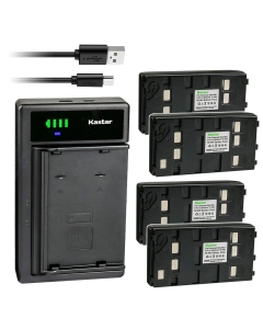 Kastar 4-Pack Battery and Smart USB Charger Compatible with Sony CCD Series CCD-EB55 CCD-G100ST CCD-20061 CCD-35 CCD-335E CCD-366BR CCD-380 CCD-390 CCD-400 CCD-50E CCD-550 CCD-850 CCD-SC6E CCD-SC8E