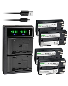 Kastar 4-Pack BP-915G Battery and LTD2 USB Charger Compatible with Canon C2, FV1, DM-MV1, DM-MV10, DM-MV20, E1, E2, E30, E65AS, EOS C100, C100 Mark II, EOS C300, C300 PL, EOS C500, C500 PL Camera