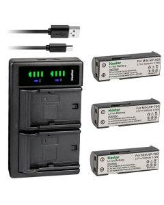 Kastar 3-Pack Battery and LTD2 USB Charger Replacement for Konica NP-700 NP700, Konica Dimage X50, Konica X60, Konica DG-X50-K, DG-X50-R, DG-X50-S
