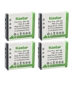 Kastar Battery 4-Pack Replacement for Pentax D-LI68 D-LI122 Battery, Optio A36, Optio A40, Optio S10, Optio S12, Optio VS20, Optio Q, Optio Q7, Optio Q10, Optio Q-S1, Optio V10, WG-M2 Camera