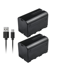 Kastar 2-Pack NP-F770T Type-C Rechargeable Li-Ion Battery 7.4V 5800mAh Compatible with Sony NP-F550 NP-F570 NP-F750 NP-F770 NP-F960 NP-F970 NP-F980 for Camera Camcorder LED Video Light Monitor