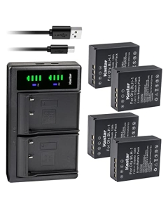 Kastar 4-Pack BLH-1 Battery and LTD2 USB Charger Compatible with Olympus BLH-1, BLH-01, PS-BLH1 Battery, Olympus BCH-1 Charger, Olympus HLD-9 Power Battery Grip, Olympus OM-D E-M1 MARKIII Camera