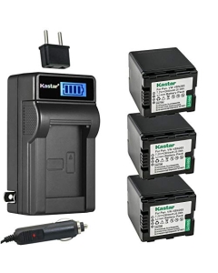 Kastar 3-Pack VW-VBN260 Battery and LCD AC Charger Compatible with Panasonic HDC-TM900, HDC-TM900GK, HDC-TM900GK-3D, HDC-TM900K, HDC-TM900P, HDC-TM900PC, HC-X800, HC-X800GK, HC-X900GK, HDC-SD800GK-3D