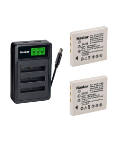 Kastar 2-Pack Battery with LZD3 USB Triple Charger Compatible with Pentax D-Li8 Fujifilm NP-40 Panasonic CGA-S004 Samsung SLB-0737, Optio A10 S5i W10, FinePix F402 F455 F610 F700 Z1 Cameras