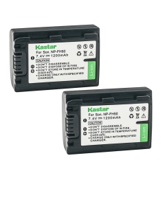 Kastar 2-Pack NP-FH50 Battery 7.4V 1200mAh Replacement for Sony DCR-SR10, DCR-SR11, DCR-SR12, DCR-SR100, DCR-SR190, DCR-SR200, DCR-SR210, DCR-SR220, DCR-SR290, DCR-SR30, DCR-SR300, DCR-SR32 Camera