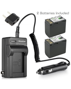 Kastar Battery (X2) & Travel Charger Kit for JVC BN-VF823 BNVF823 and Everio GS-TD1 GY-HM70U HM100U HM150U HMZ1U MG230 MG360 MG365 MG430 MG435 MG465 MG555 MG730 MS120 MS130 HD3 HM1 HM200 HM400 X900r