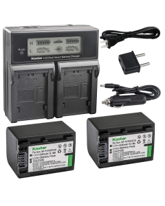 Kastar Dual Fast Charger & 2X Battery Replacement for Sony NP-FV70, NP-FH70 and FDR-AX53, HDR-CX675, HDR-CX455, HDR-CX900, TD30V, HDR-PV710V, HDR-PJ670, HDR-PJ810, HDR-TD30V, FDR-AX33, FDR-AX100