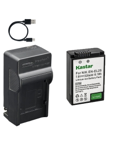 Kastar 1-Pack Battery and AC & USB-C Charger, Compatible with EN-EL25 EN-EL25a Camera, for Nikon Z30 Z50 Z50 II Zfc Mirrorless Camera and EN-EL25 Battery Models
