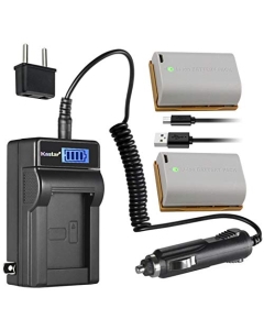 Kastar 2-Pack LP-E6N Pro Battery and LCD AC Charger Compatible with Canon LP-E6, LP-E6N, LP-E6N Pro Battery, Canon LC-E6, LC-E6E Charger, Canon EOS 5D, 6D, 60D, 70D, 80D, 90D, XC10, XC15 Cameras