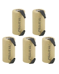 Kastar 5-Pack Nickel Metal Hydride (Ni-MH) Rechargeable Paper Wrapped Sub C SC Cell 1.2V 2200mAh Battery Flat Top with Tabs Replacement for Any of 1000mAh ~ 2500mAh Ni-CD & Ni-MH Sub C SC Cells