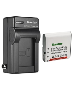 Kastar 1-Pack NP-40 Battery and AC Wall Charger Replacement for Minolta MN4K100Z 4K Ultra HD, Minolta MN4K30NV 4K Ultra HD / 30 MP, Minolta MN100HDZ 1080P HD Camcorder w/10x Optical Zoom Camcorder