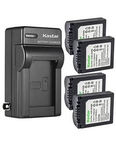 Kastar 4-Pack Battery and AC Wall Charger Replacement for Panasonic Lumix DMC-FZ35K, Lumix DMC-FZ38, Lumix DMC-FZ38EFK, Lumix DMC-FZ38K, Lumix DMC-FZ50, Lumix DMC-FZ50EBK, Lumix DMC-FZ50EBS Cameras