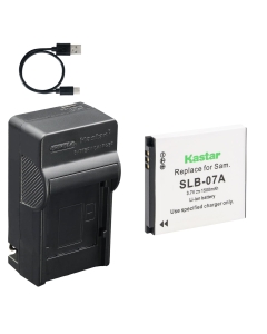 Kastar 1-Pack Battery and AC & USB-C Charger, Compatible with Samsung SLB-07 SLB-07A SLB-07B EA-SLB07 for PL150 PL151 ST45 ST50 ST500 ST550 ST600 TL90 TL100 TL210 TL220