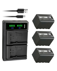Kastar 3-Pack Battery and LTD2 USB Charger Replacement for Panasonic AJ-PX270, AJ-PX270PJ, AJ-PX298, AJ-PX298MC, AJ-UX90, AJ-UX180, HC-X1, HC-X1000, HC-X1500, HC-X2000, HC-MDH2, HC-MDH2GK, HC-MDH2GK-K