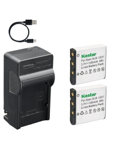 Kastar 2-Pack Battery and AC & USB-C Charger, Compatible with Samsung SLB-1237 Epson EU-94 Sigma BP-31 for Digimax L55 L85 L500V DP1 DP2 Cameras