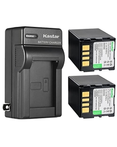 Kastar 2-Pack Battery and AC Wall Charger Replacement for JVC GR-X5AH GR-X5E GR-X5EK GR-X5EX GR-X5EY GR-X5EZ GR-X5US GZ-D240 GZ-D270 GR-D360 GR-D360E GR-D360EX GR-D360EY GR-D360EZ GR-D360US GR-D366