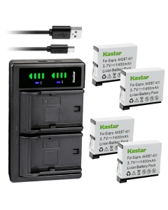 Kastar 4-Pack Battery and LTD2 USB Charger Replacement for Gopro4 Hero4, AHDBT-401, AHBBP-401 Battery, Gopro HD HERO4 Black & Silver, HD Hero 4 Black & Silver Action Sport Camera