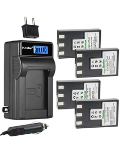 Kastar 4-Pack NB-1L Battery and LCD AC Charger Compatible with Canon NB-1L, NB-1LH Battery, Canon CB-2L, CB-2LS CB-2LSE, CBC-NB1 Charger, Canon PowerShot S400, PowerShot S410, PowerShot S500 Cameras