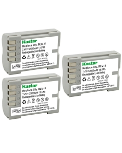 Kastar BLM5 Battery 3-Pack Replacement for Olympus BLM-5, PS-BLM5, EA-BLM5 Battery, Olympus BCM-5 Charger, Olympus E-1 E1, E-3 E3, E-30 E30, E-5 E5 Camera, Olympus HLD-4 Battery Grip