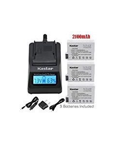 Kastar Fast Charger + Battery (3-Pack) for Canon LP-E8, LPE8, LC-E8E Work with Canon EOS 550D, EOS 600D, EOS 700D, EOS Rebel T2i, EOS Rebel T3i, EOS Rebel T4i, EOS Rebel T5i Cameras and BG-E8 Grip