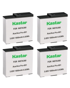 Kastar 4-Pack Battery 3.85V 1800mAh 6.93Wh Replacement for Insta360 Ace Pro Battery, Insta360 Ace/Ace Pro Accessories Action Camera