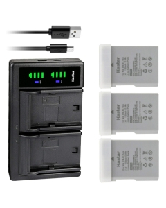 Kastar 3-Pack EN-EL14a Battery and LTD2 USB Charger Replacement for Nikon Grip DF BG-2P 905-19045-00000-01, D3100/D3200/D3300, BG-2F 905-19021-00000-01, D3400, BG-2G 905-19023-00000-01, D5500/D5600