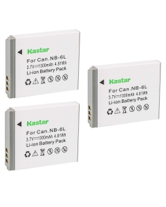 Kastar Battery (3-Pack) for NB-6L, CB-2LY and Canon PowerShot D20, S90, S95, S120, SD980 is, SD1300 is, SD4000 is, SX170 is, SX240 HS, SX260 HS, SX280 HS, SX510 HS, SX600 HS, SX700 HS Cameras