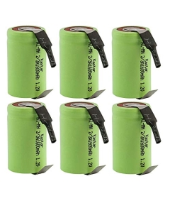 Kastar 6-Pack 2/3A 1.2V 1600mAh NiMH Battery W/Tabs for Toothbrushes, Cameras, Camcorders, Phones, Pagers, Medical Instruments/Equipment, High Power Static Applications (Telecoms, UPS and Smart Grid)