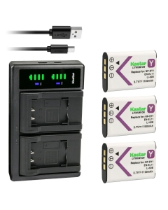 Kastar 3-Pack Battery and LTD2 USB Charger Replacement for Olympus Li-60B Li60B Battery, Olympus Li-60C Li60C Charger, Olympus CAMEDIA FE-370 FE370 Digital Camera