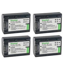 Kastar 4-Pack NP-FV50 Battery Replacement for Sony DCR-SR68, DCR-SR73, DCR-SR78, DCR-SR83, DCR-SR88, DCR-SX15, DCR-SX20, DCR-SX21, DCR-SX22, DCR-SX33, DCR-SX34, DCR-SX43, DCR-SX44, DCR-SX45 Camera