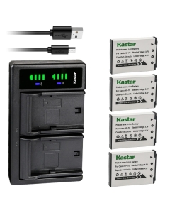 Kastar 4-Pack Battery and LTD2 USB Charger Compatible with Casio Exilim Zoom EX-Z150, Exilim Zoom EX-Z150BK, Exilim Zoom EX-Z150GN, Exilim Zoom EX-Z150PK, Exilim Zoom EX-Z150RD, Exilim Zoom EX-Z150SR
