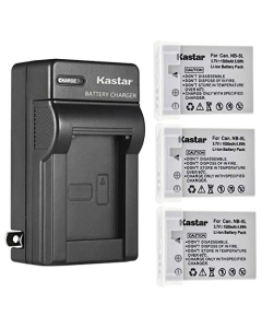 Kastar 3-Pack Battery and AC Wall Charger Replacement for Canon NB-5L NB5L, NB-5LH NB5LH, 1135B001 Battery, Canon CB-2LX CB-2LXE Charger, Canon Digital IXUS 850 is, Digital IXUS 860 is Cameras