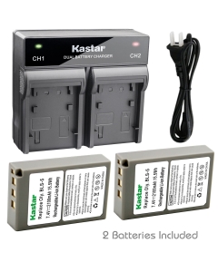 Kastar 2X Battery + Fast Dual Charger for Olympus BLS-5 PS-BLS5 Olympus E-400 E-410 E-620 E-P2 E-P3 E-PL2 E-PL3 E-PL5 E-PL6 E-PL7 E-PL8 E-PM2 Stylus 1s Olympus OM-D E-M10 Mark II, OM-D E-M10 Mark III