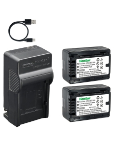 Kastar 2-Pack Battery and AC & USB-C Charger Compatible with VBT190 VBT380 Camera for Panasonic HC-V110 V130 V160 V250 V270 V380 V520 V550 V720 V750 V770 V800 VX870 WX970 WXF990 Camcorder