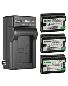 Kastar 3-Pack NP-W235 Battery and AC Wall Charger Replacement for Fujifilm NP-W235 NPW235 Battery, Fujifilm BC-W235 BCW235 Battery Charger, Fujifilm GFX 50S II Medium Format Mirrorless Camera