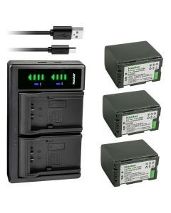 Kastar 3-Pack CGR-D28 Battery and LTD2 USB Charger Replacement for Panasonic PV-GS16, PV-BP8, PV-D401, PV-VM202, DZ-MX5000, VDR-M10, VDR-M20, AJ-PCS060G(Portable Hard Disk), AG-3DA1, AG-3DA1E
