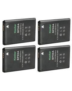 Kastar 4-Pack Battery Replacement for Samsung BP-90A BP90A IA-BP90A Battery, Samsung HMX-E10, HMX-E10WP, HMX-E10BP, HMX-E10OP Digital Cameras