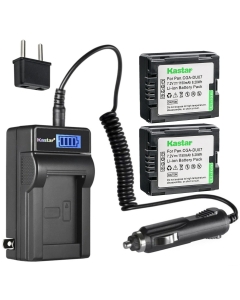 Kastar 2-Pack CGA-DU07 Battery and LCD AC Charger Compatible with Panasonic CGA-DU06, CGA-DU07, CGR-DU07, CGA-DU14, CGA-DU21, Panasonic VSK0631, VSK0650, VSK0651 VSK0651B DE-974GC, PV-DAC14D Charger
