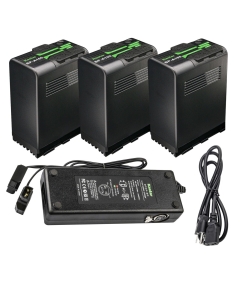 Kastar BP-A100 Battery 3 Pack and Dual D-Tap Charger for Canon BP-A30 BP-A60 BP-A65 BP-A68 BP-A90 BP-A100 US 0870C002 Battery, CG-A10 CG-A20 Charger, Canon EOS C200, EOS C200B Cinema Camera