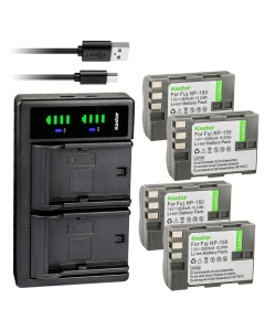 Kastar 4-Pack Battery and LTD2 USB Charger Replacement for Fujifilm NP-150 NP150 FNP150 Battery, Fujifilm BC-150 BC150 Charger, Fujifilm FinePix is Pro, FinePix S5 Pro, FinePix S5 Pro, FinePix is Pro