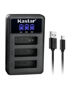 Kastar LCD Triple USB Battery Charger Compatible with SJCAM SJ6 Legend SJCAM SJ 6 Battery, SJCAM SJ6 Legend 4K Action Camera, SJCAM SJ6 Legend Sport Camera, SJCAM SJ6 Pro 4K Action Camera