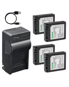 Kastar 4-Pack Battery and AC & USB-C Charger, Compatible with CGR-S002 BM7 Camera, for Panasonic Lumix FP3 FZ1 FZ2 FZ3 FZ4 FZ5 FZ10 FZ15 FZ20 Digital Camera