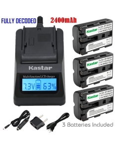 Kastar Fast Charger and Battery (3-Pack) for Sony NP-FM500H and DSLR-A100, A200, A300, A350, A450, A500, A550, A560, A580, A700, A850, A900, Alpha SLT A57, A58, A65, A77, A77M2, A99, A99V, CLM-V55