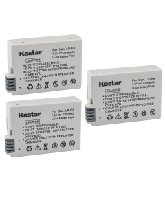 Kastar 3-Pack Battery Replacement for Can LP-E8, LPE8 Battery, LC-E8E Charger, EOS 550D, EOS 600D, EOS 700D, EOS Rebel T2i, EOS Rebel T3i, EOS Rebel T4i, EOS Rebel T5i Camera and BG-E8 Grip