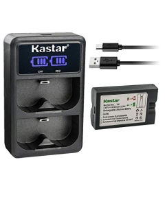 Kastar 1 Pack V4 Battery and LCD Dual USB Charger Compatible with Ring V4 Battery, Ring 8AB1S7 Battery, Ring Doorbell 2, Ring Video Doorbell 2 3 Camera, Ring Door View Cam, Ring Spotlight Cam V4
