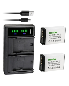 Kastar 2-Pack Battery and LTD2 USB Charger Replacement for Canon LP-E17 LPE17 Battery, Canon EOS 760D, EOS 800D, EOS 8000D, EOS R8 Mirrorless, EOS R50 Mirrorless Cameras, BG-E18 Battery Grip