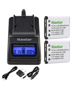 Kastar Ultra Fast Charger Kit and FNP-45 Battery (2-Pack) for Fujifilm NP-45, NP-45A, NP-45B, NP-45S Rechargeable Lithium-ion Battery and Fuji Digital Camera (Detail Models in The Description)