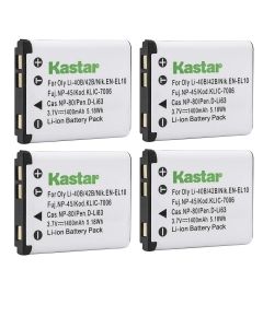 Kastar Battery 4 Packs for Cas NP-80 Exilim EX-Z88 EX-Z115 EX-Z270 EX-Z280 EX-Z330 EX-Z350 EX-Z370 EX-Z550 EX-Z670 EX-Z800 EX-ZS5 EX-ZS6 EX-ZS50 EX-ZS100 EX-ZS150 QV-R70 QV-R100 QV-R200 QV-R300